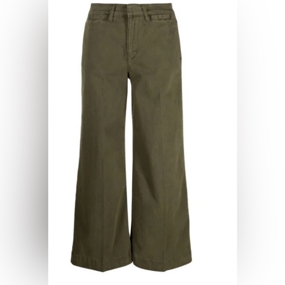 Frame Le Tomboy WLTTR328 Wide Leg Trousers Green Size 26 (0741)